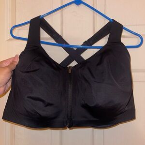 VS Black Women's Zip-Front Sports Bra